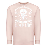 Pale Pink lunch lady halloween ghost cafeteria worker all hallows' eve t shirt Premium Sweatshirt - trangStudio