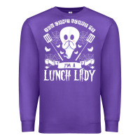 Purple lunch lady halloween ghost cafeteria worker all hallows' eve t shirt Premium Sweatshirt - trangStudio