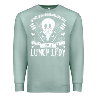 Seafoam lunch lady halloween ghost cafeteria worker all hallows' eve t shirt Premium Sweatshirt - trangStudio