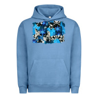 Pigment Pebble Blue westerb cowhide winter background Urban Hoodie - AdoDesignShop