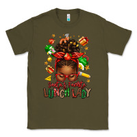 Army Green santas favorite lunch lady afro messy bun Classic Tee - texasbilliewilder