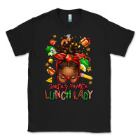Black santas favorite lunch lady afro messy bun Classic Tee - texasbilliewilder