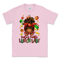 Bubblegum Pink santas favorite lunch lady afro messy bun Classic Tee - texasbilliewilder