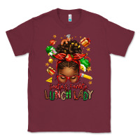 Burgundy santas favorite lunch lady afro messy bun Classic Tee - texasbilliewilder