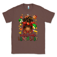 Chestnut santas favorite lunch lady afro messy bun Classic Tee - texasbilliewilder