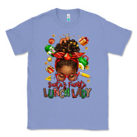 Colony Blue santas favorite lunch lady afro messy bun Classic Tee - texasbilliewilder