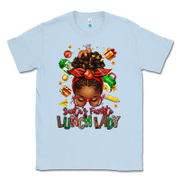 Dusty Blue santas favorite lunch lady afro messy bun Classic Tee - texasbilliewilder