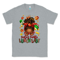 Heather Grey santas favorite lunch lady afro messy bun Classic Tee - texasbilliewilder