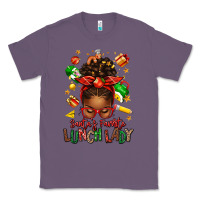 Lavender santas favorite lunch lady afro messy bun Classic Tee - texasbilliewilder