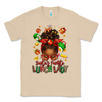Mushroom santas favorite lunch lady afro messy bun Classic Tee - texasbilliewilder