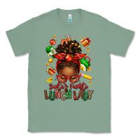 Sage santas favorite lunch lady afro messy bun Classic Tee - texasbilliewilder