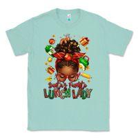 Santas Favorite Lunch Lady Afro Messy Bun Classic Tee | Teevron