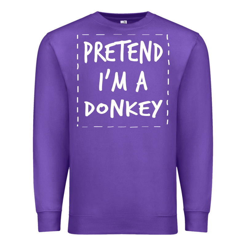 Pretend I M A Donkey Halloween Costume Premium Sweatshirt by trangStudio | Teevron