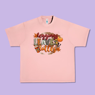 Leaves And Lattes Urban Heavy Tee Designed By Cowgirlartshop
