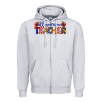 Heather Grey all american teacher Zipper Hoodie - Artiststas