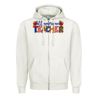 Oatmeal Heather all american teacher Zipper Hoodie - Artiststas