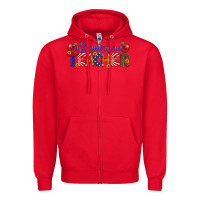 Red all american teacher Zipper Hoodie - Artiststas