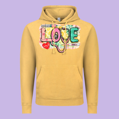 Love Nursing Leopard Vintage Hoodie Designed By Cowgirlartshop