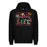 Black Teacher life leopard frame Premium Hoodie - LillyAllenDesigns