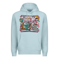 Blue Mist Teacher life leopard frame Premium Hoodie - LillyAllenDesigns