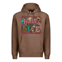 Chestnut Teacher life leopard frame Premium Hoodie - LillyAllenDesigns
