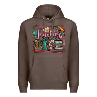 Coffee Teacher life leopard frame Premium Hoodie - LillyAllenDesigns