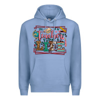 Colony Blue Teacher life leopard frame Premium Hoodie - LillyAllenDesigns