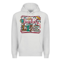 Dove Grey Teacher life leopard frame Premium Hoodie - LillyAllenDesigns