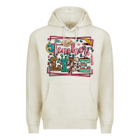 Oatmeal Heather Teacher life leopard frame Premium Hoodie - LillyAllenDesigns