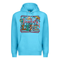 Ocean Blue Teacher life leopard frame Premium Hoodie - LillyAllenDesigns