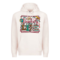 Pale Pink Teacher life leopard frame Premium Hoodie - LillyAllenDesigns