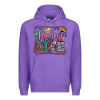 Purple Teacher life leopard frame Premium Hoodie - LillyAllenDesigns