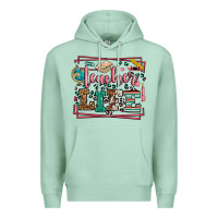 Seafoam Teacher life leopard frame Premium Hoodie - LillyAllenDesigns
