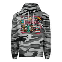 Slate Camo Teacher life leopard frame Premium Hoodie - LillyAllenDesigns