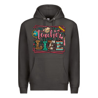 Smoke Teacher life leopard frame Premium Hoodie - LillyAllenDesigns