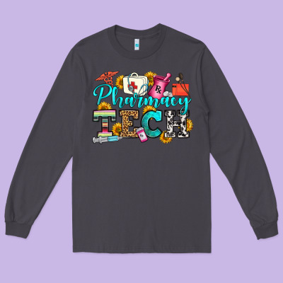 Pharmacy Tech Long Sleeve Tee Designed By Oliviacreatesart