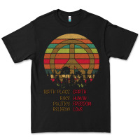 Black Birthplace Earth Race Human Peace Sign Hippie Premium Tee - Bettercallsaul