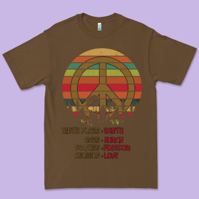 Birthplace Earth Race Human Peace Sign Hippie Premium Tee Designed By Bettercallsaul