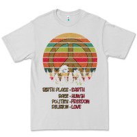 Dove Grey Birthplace Earth Race Human Peace Sign Hippie Premium Tee - Bettercallsaul