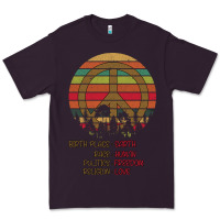 Plum Birthplace Earth Race Human Peace Sign Hippie Premium Tee - Bettercallsaul