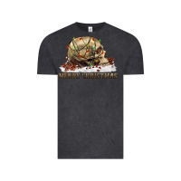 Vintage Black Merry christmas skull Vintage Tee - RanaPortraitStore
