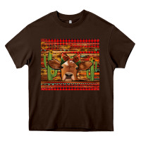 Chocolate Brown western christmas cow tumbler Heavy Core Tee - Jasminsmagicworld