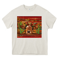 Cream western christmas cow tumbler Heavy Core Tee - Jasminsmagicworld