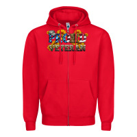 Red proud veteran boots and hats Zipper Hoodie - Artiststas