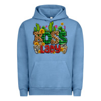 Pigment Pebble Blue boss lady with money and cactus Urban Hoodie - AdoDesignShop