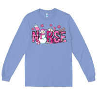 Colony Blue nurse pink christmas Long Sleeve Tee - OliviaCreatesArt