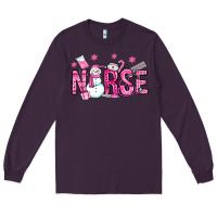 Plum nurse pink christmas Long Sleeve Tee - OliviaCreatesArt