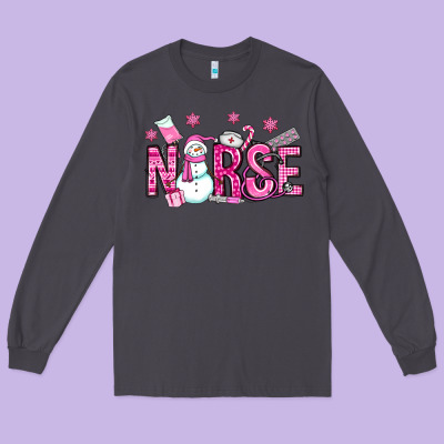 Nurse Pink Christmas Long Sleeve Tee Designed By Oliviacreatesart