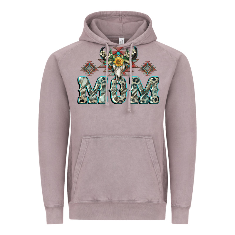 Mom With Cow Skull Mother's Day Vintage Hoodie by CowGirlArtShop | Teevron
