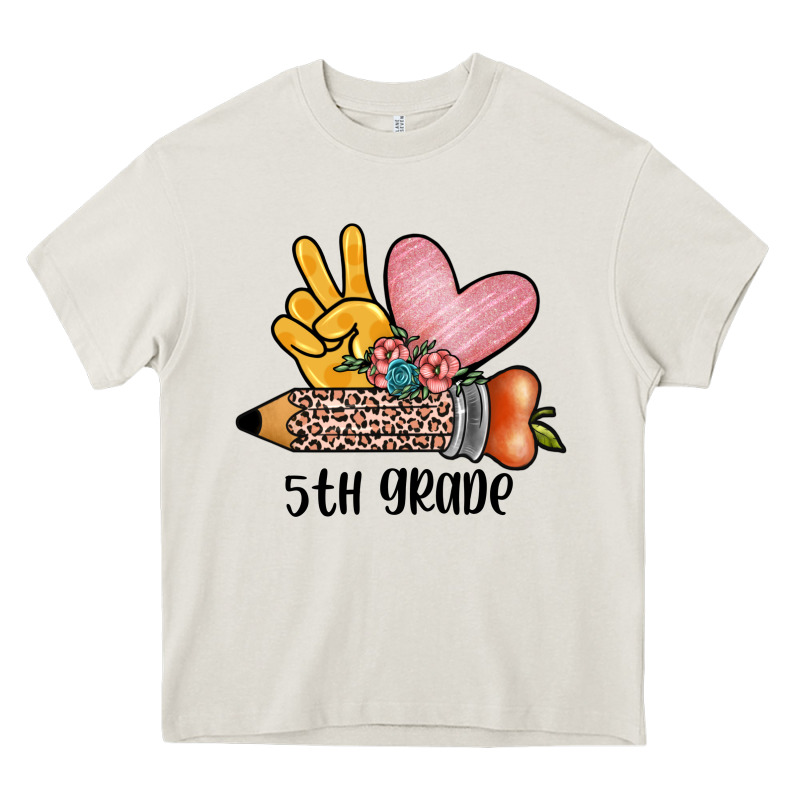 Peace Love 5th Grade Heavy Core Tee by JahusDesignShop | Teevron